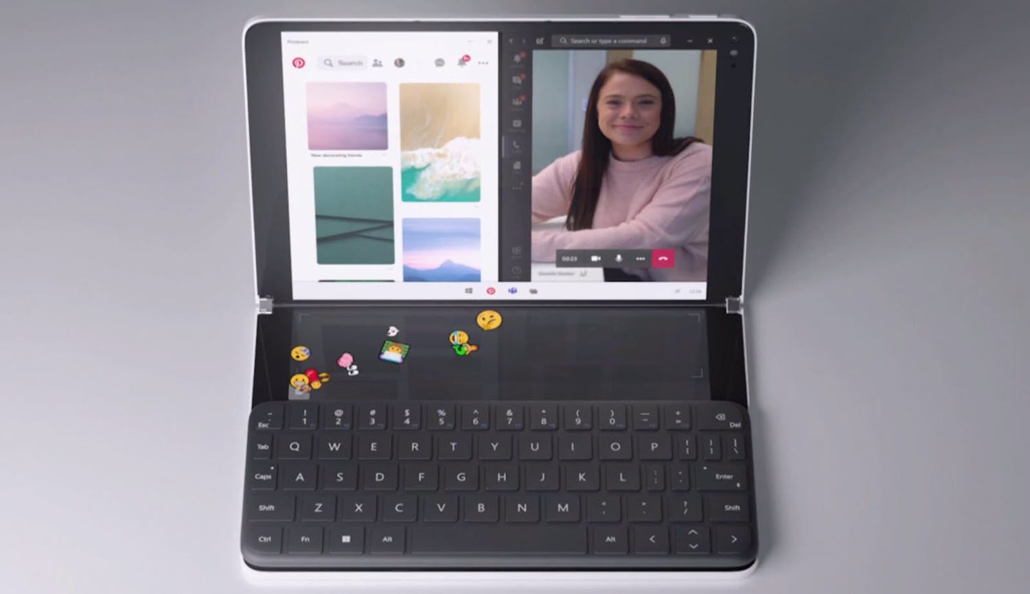 Microsoft Surface Neo Microsoft Surface Neo var tänkt som galjonsfigur för nya Windows 10X. Nu är det osäkert om datorn överhuvudtaget kommer ut på marknaden.